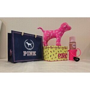 6pc VICTORIA SECRET PINK mini Dog  tint box body mist bottle holder shop bag NEW